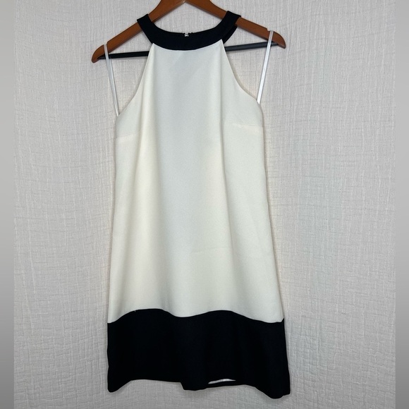 Megan Masters black and cream racer back dress size 4 - Picture 2 of 8